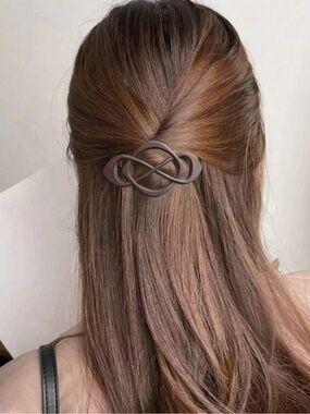 Classic Brown Infinity Hair Clip - Women Accessories